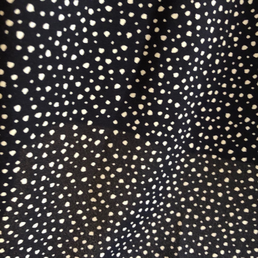 Banana Republic Petite Navy Blue and White Polka Dot Short Sleeve Blouse - Picture 3 of 8